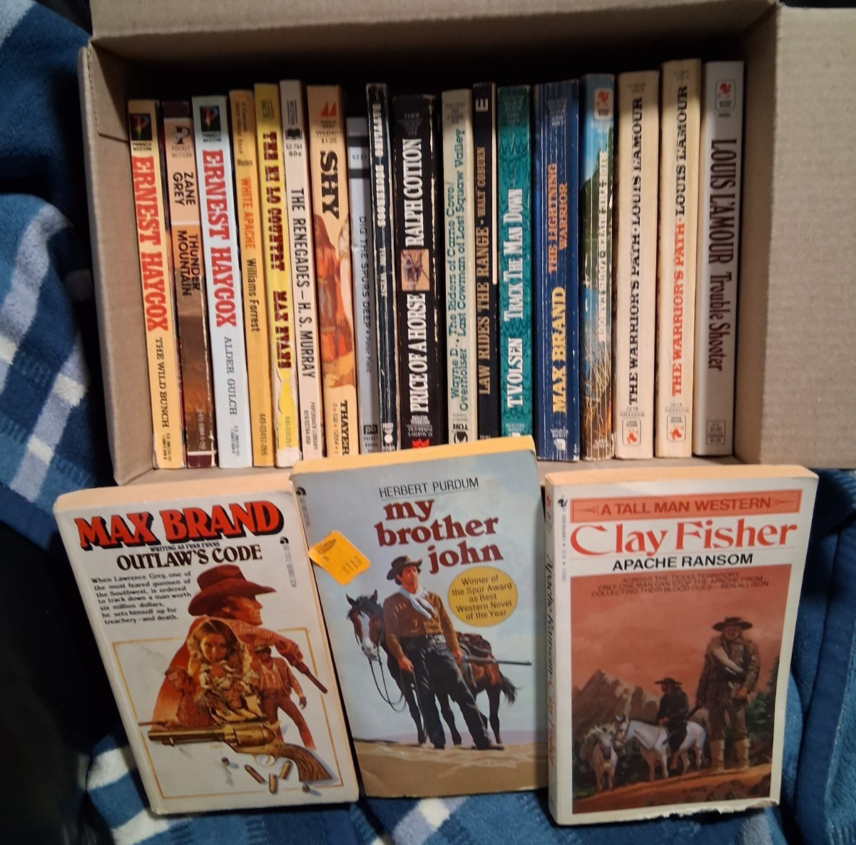 Western Book Lot (21) Zane Greg Ray Hogan Vintage BOX A