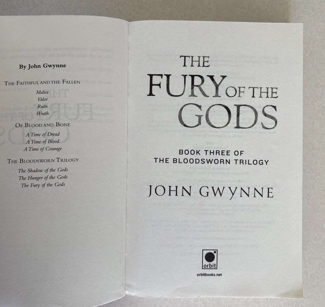 Bloodsworn: Hunger of Gods, Fury of Gods by John Gwynne, Two Trade PBs