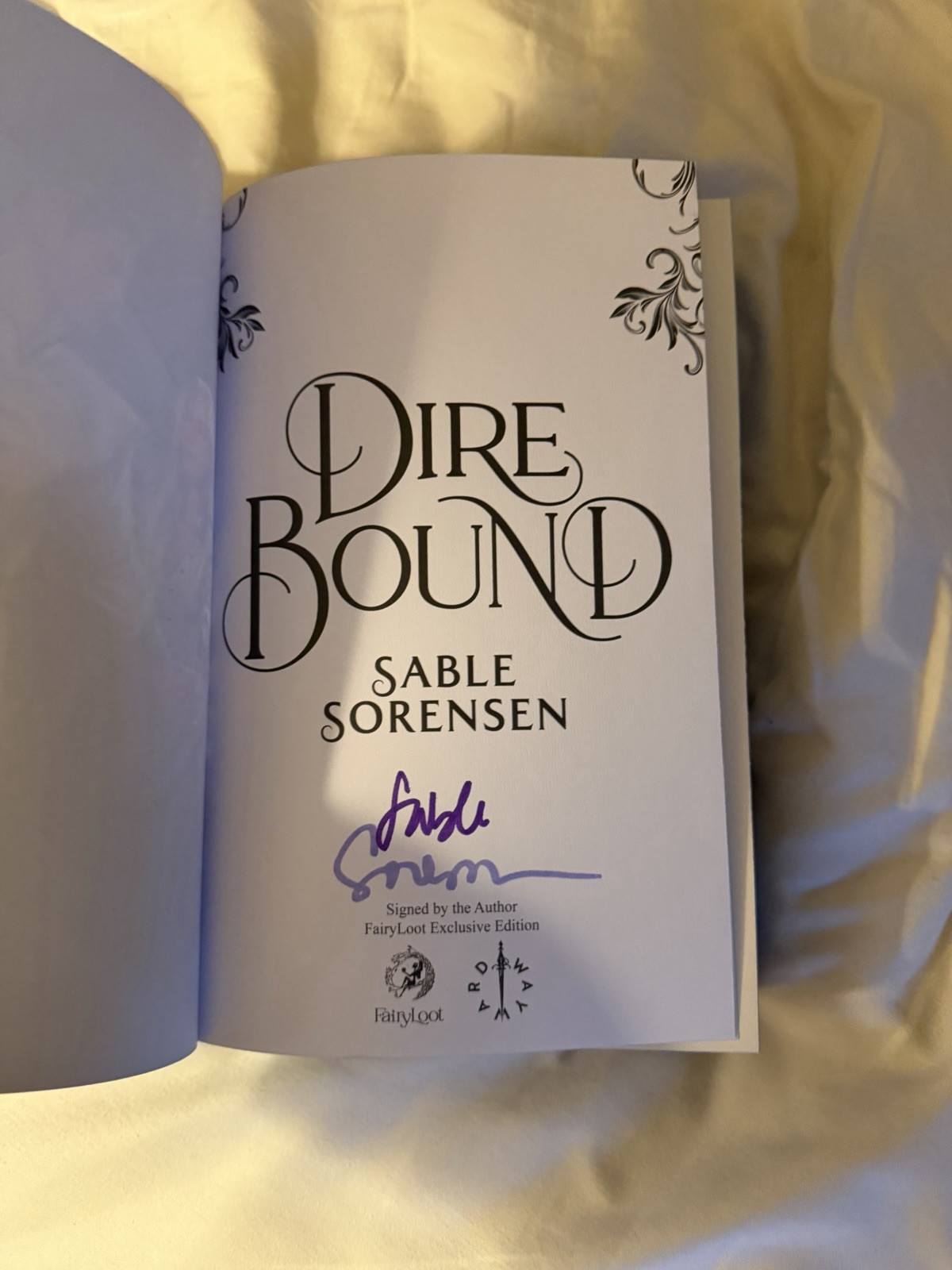 Dire Bound by Sable Sorensen FairyLoot Edition Hand Signed