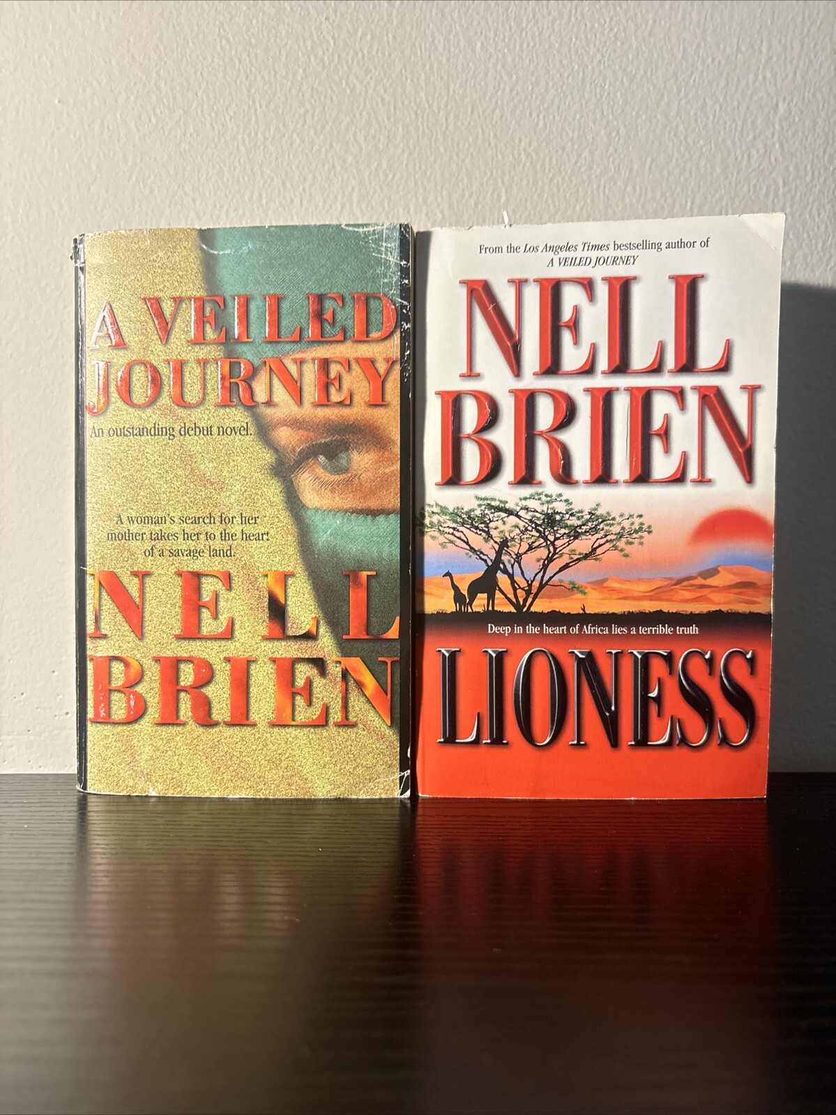 Veiled Journey + Lioness by Nell Brien Fiction Novel Bundle 1999 Romance 1990’s
