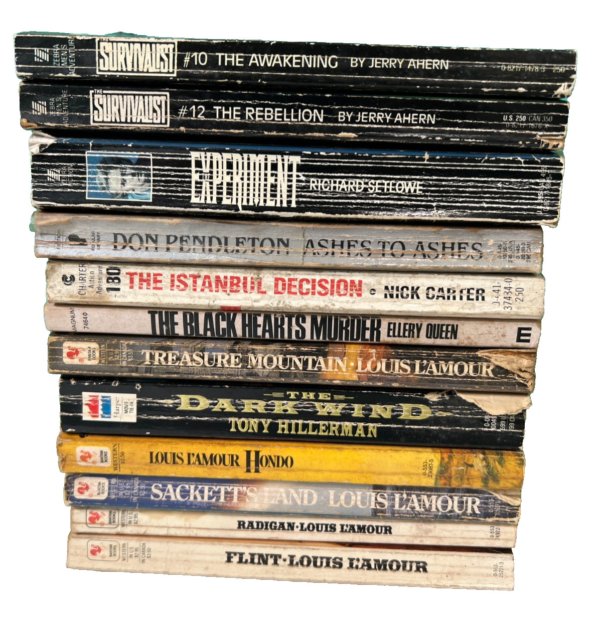 Action Lot of 12 Books Survivalist Louis Lamour Thriller Mystery Western 80’s