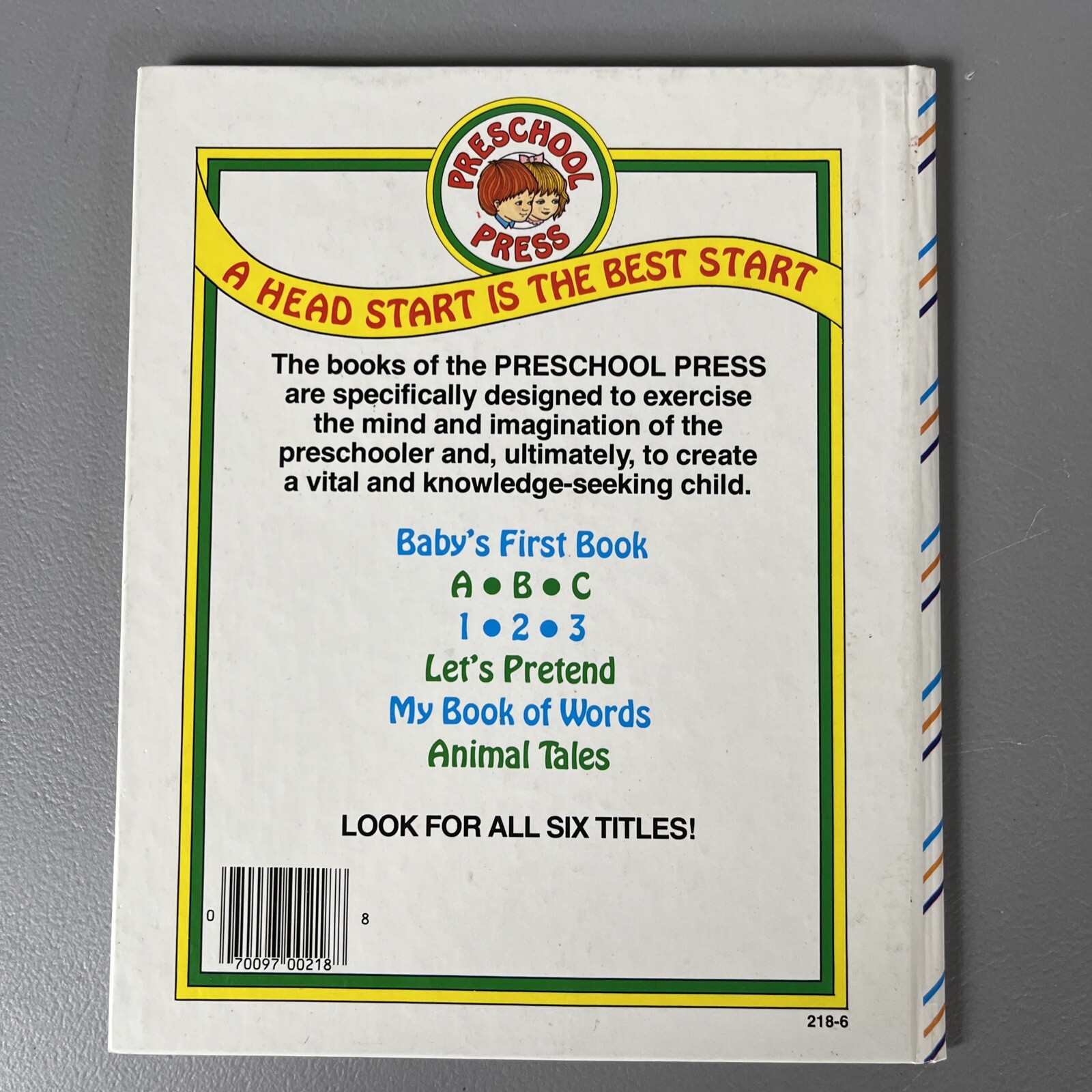 Vintage Preschool Press Hardcover “Animal Tales”, Good Condition