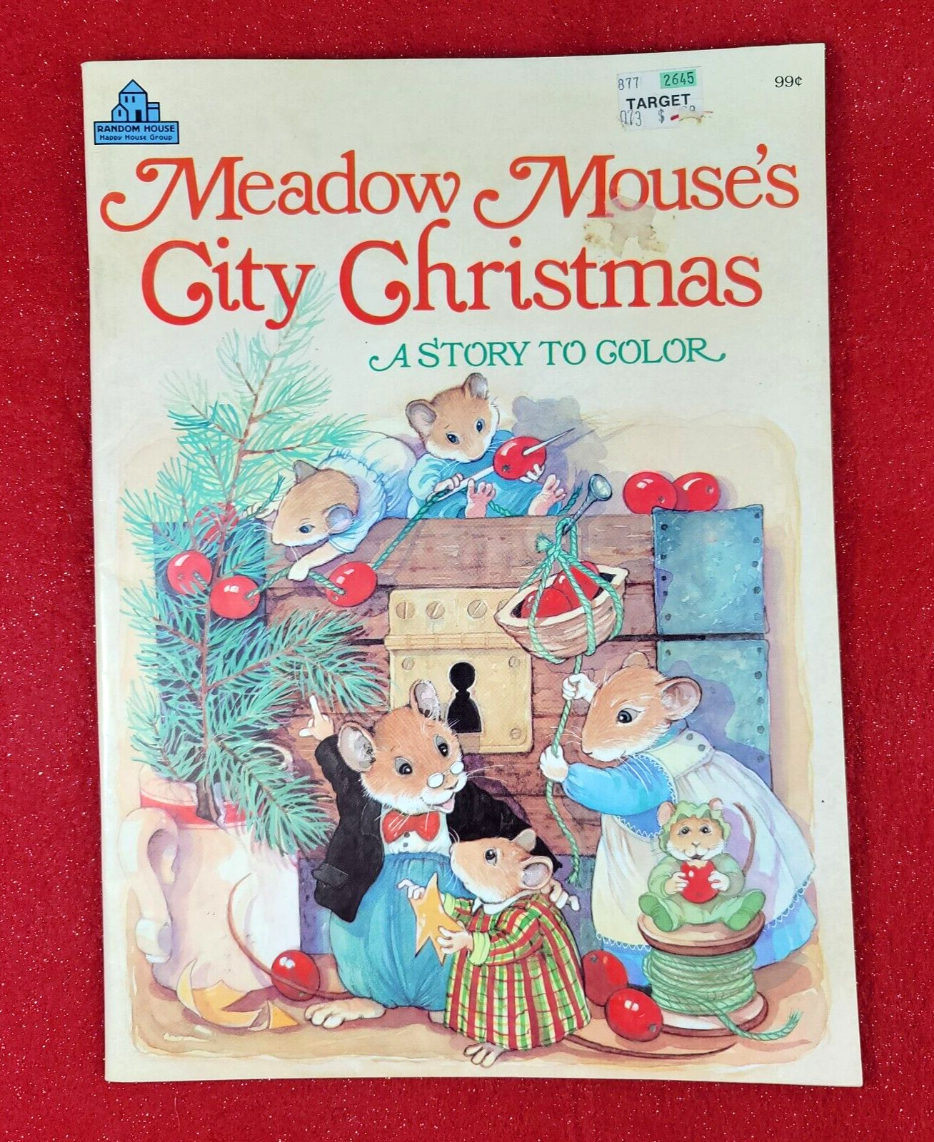 Vintage 1988 Meadow Mouse’s City Christmas Story Coloring Book 47 Pages