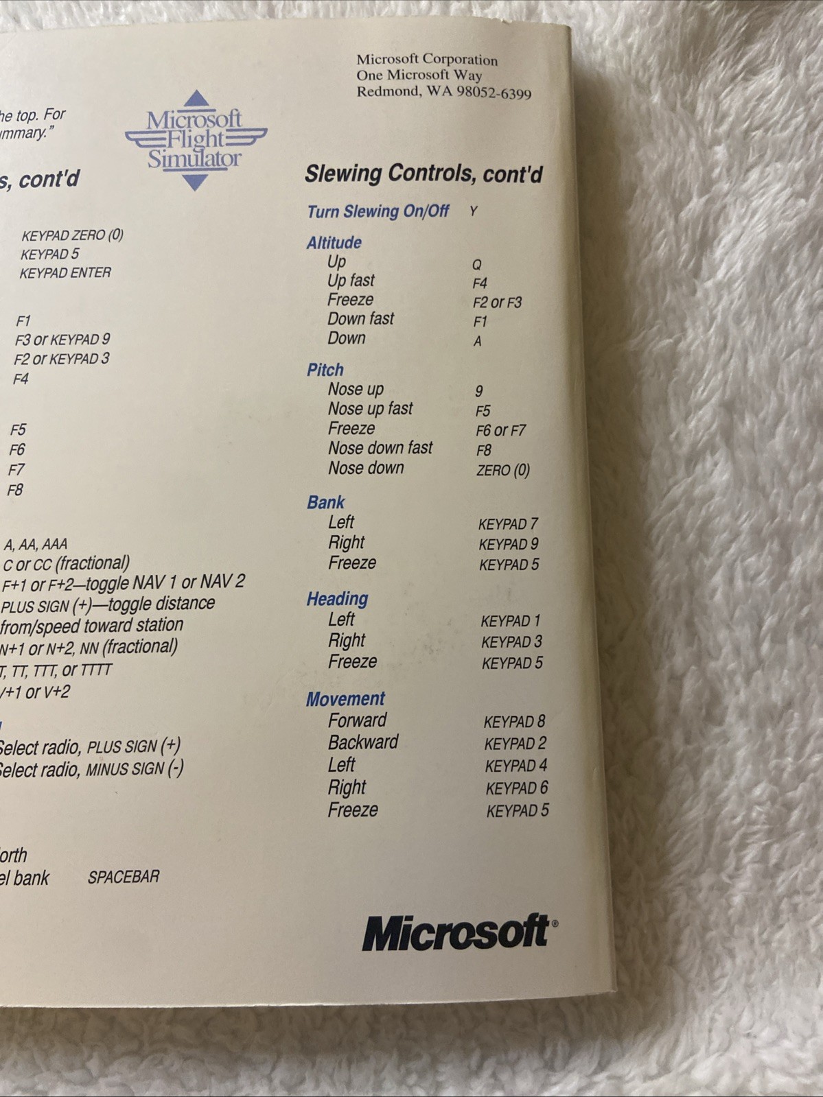 Microsoft Flight Simulator: Pilot’s Handbook (Version 5.1 for MS-DOS Systems)