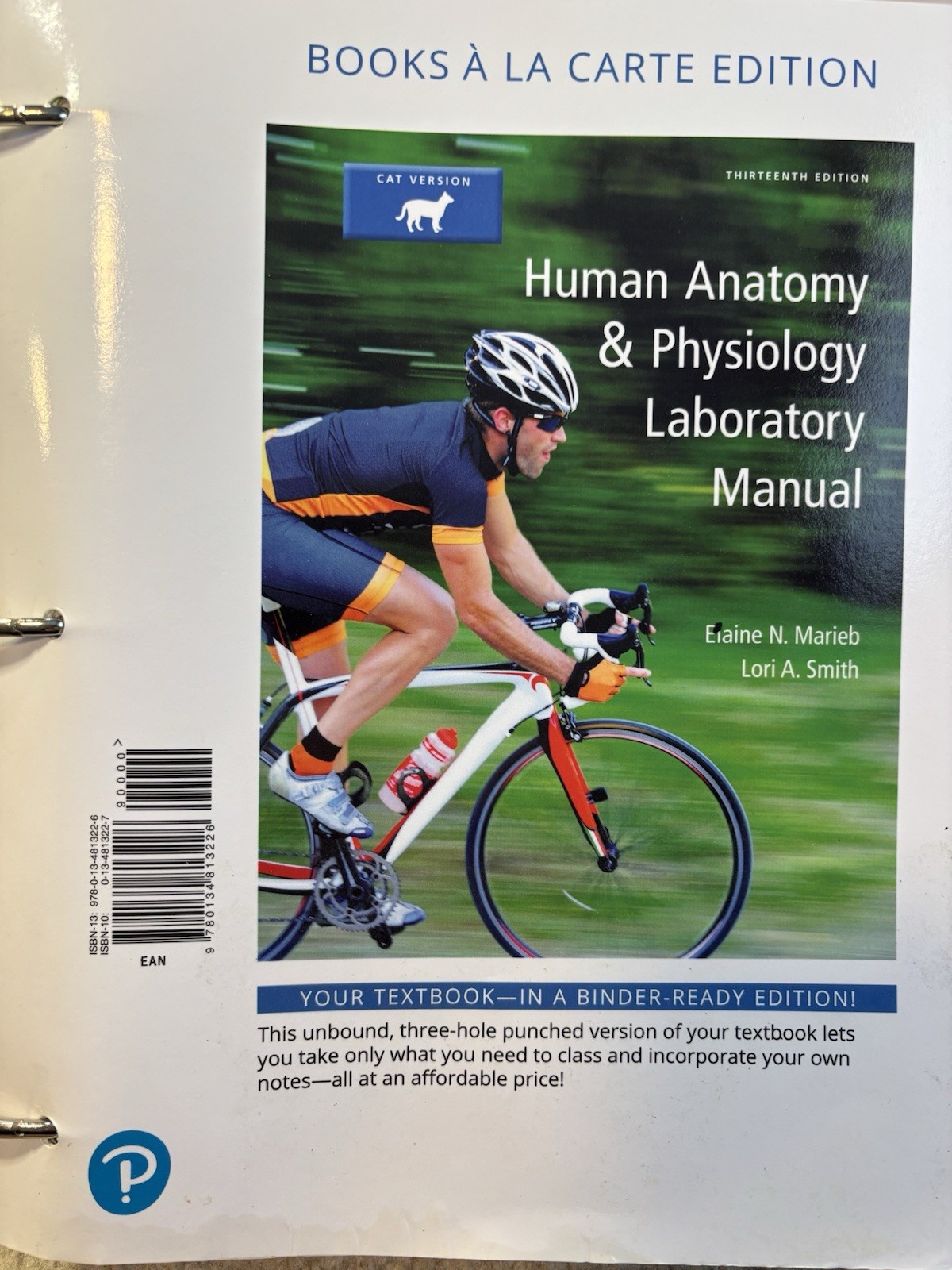 Human Anatomy & Physiology Laboratory Manual 13th Edition Loose Leaf Cat Version