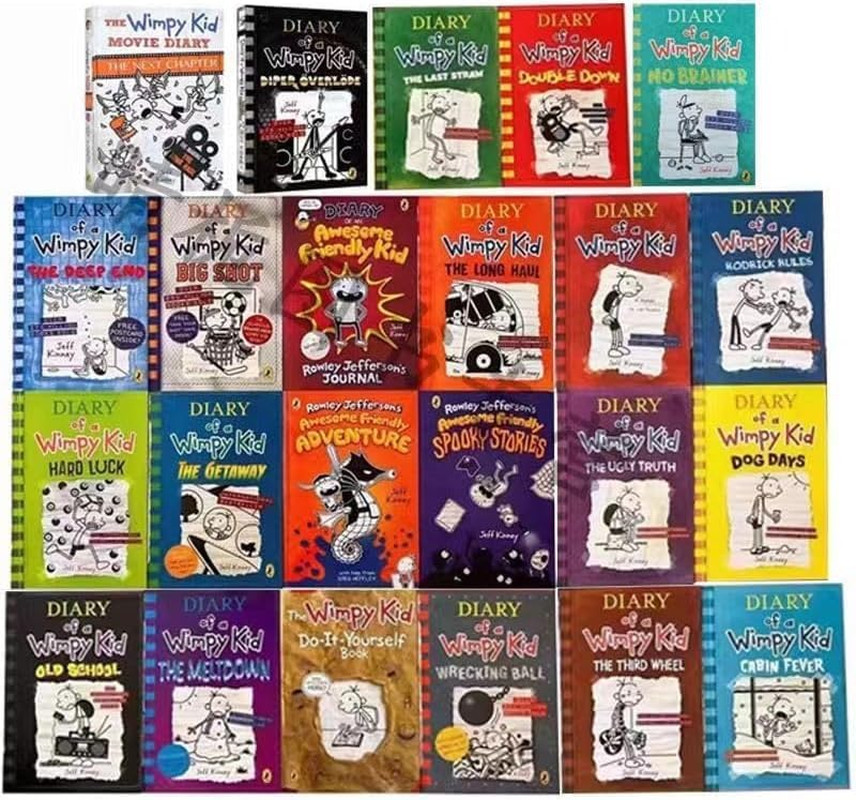 A Libray of Diary of a Wimppy Kid 1-24 Books Complete Collection Box Set Paperba