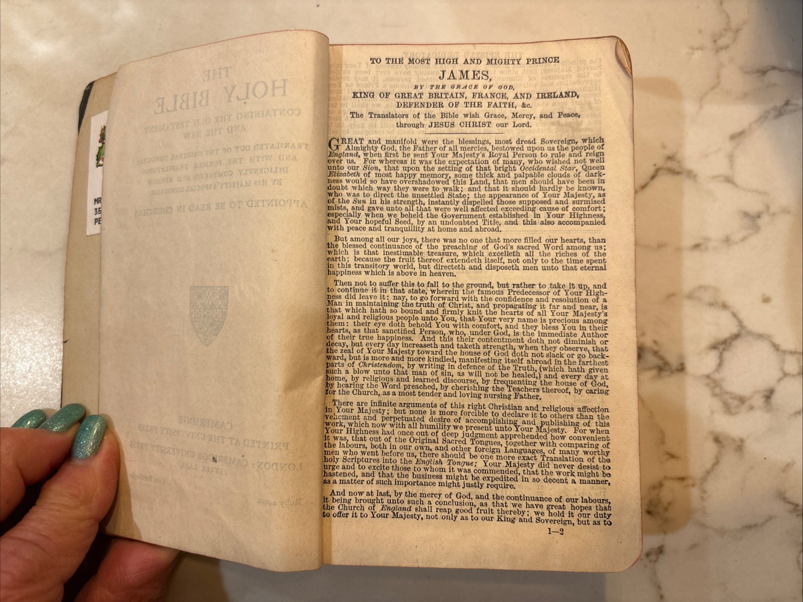 Antique Holy Bible Appointed to be read in Churches 1910 Cambridge London