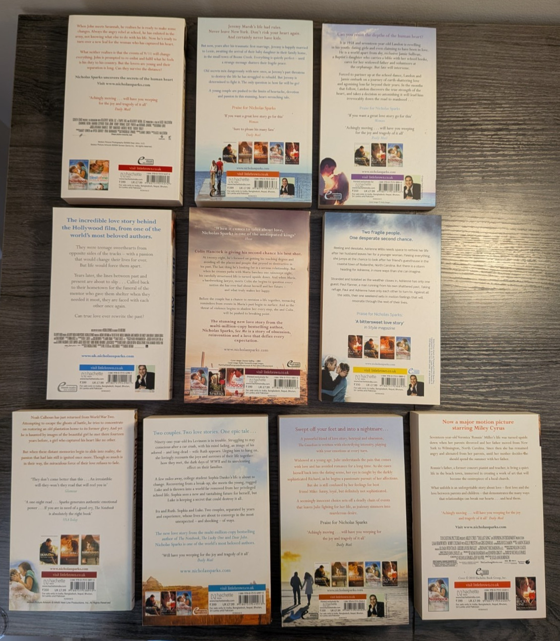 Nicholas Sparks 19 Book Complete Collection Boxset Very Good Condition