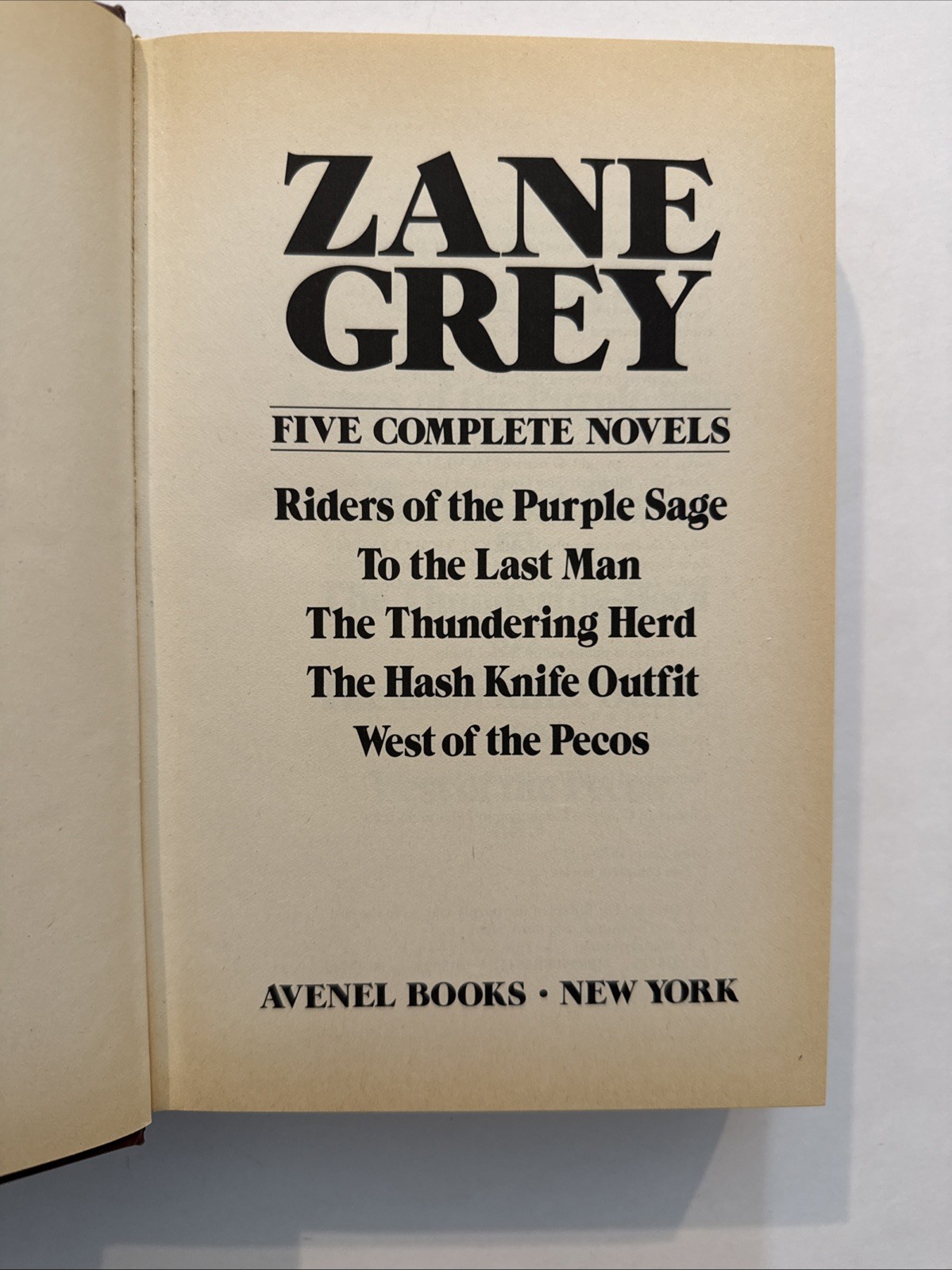 ZANE GREY FIVE COMPLETE NOVELS 1980 Purple Sage Thundering Herd West Of Pecos
