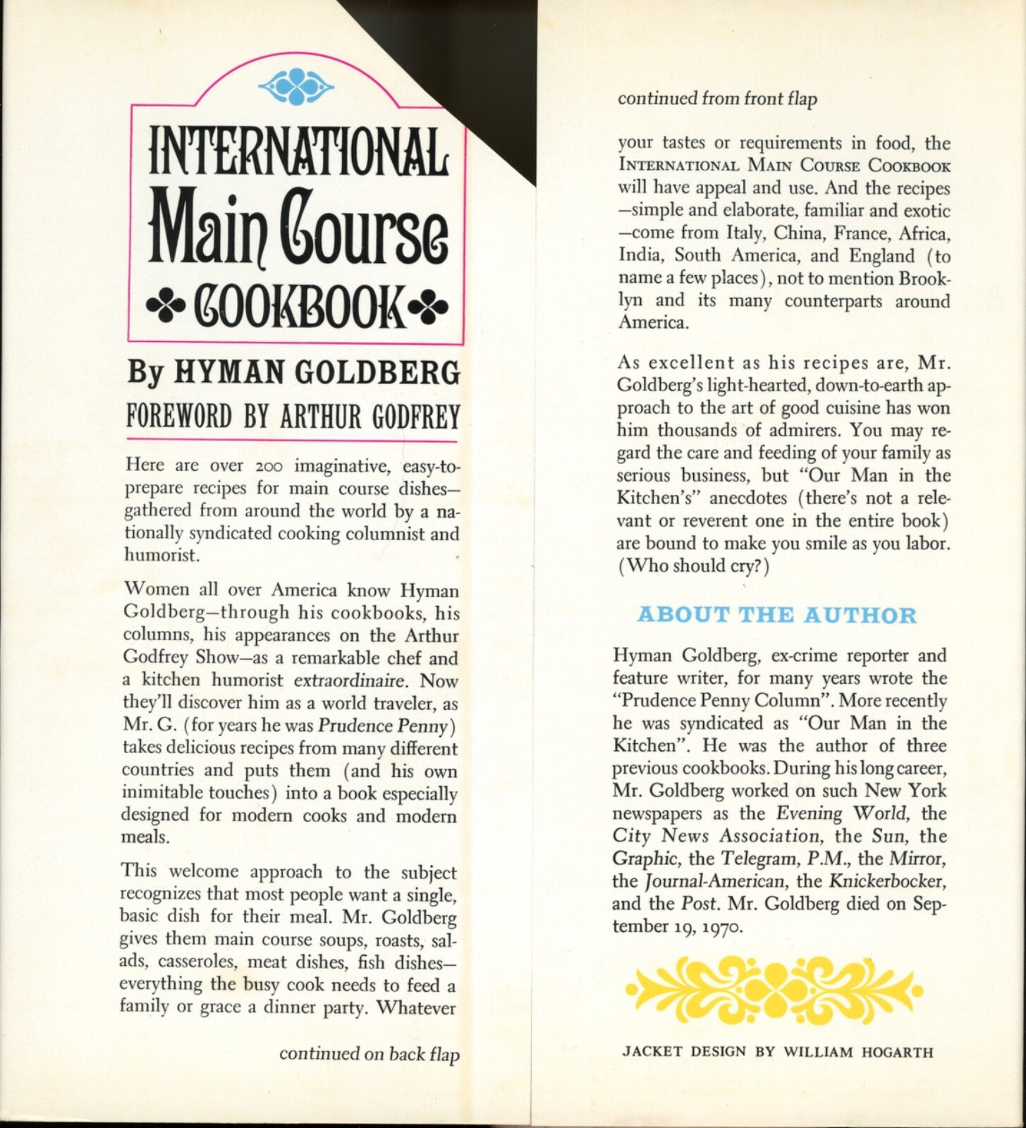 INTERNATIONAL MAIN COURSE COOKBOOK Prudence Penny Hyman Goldberg