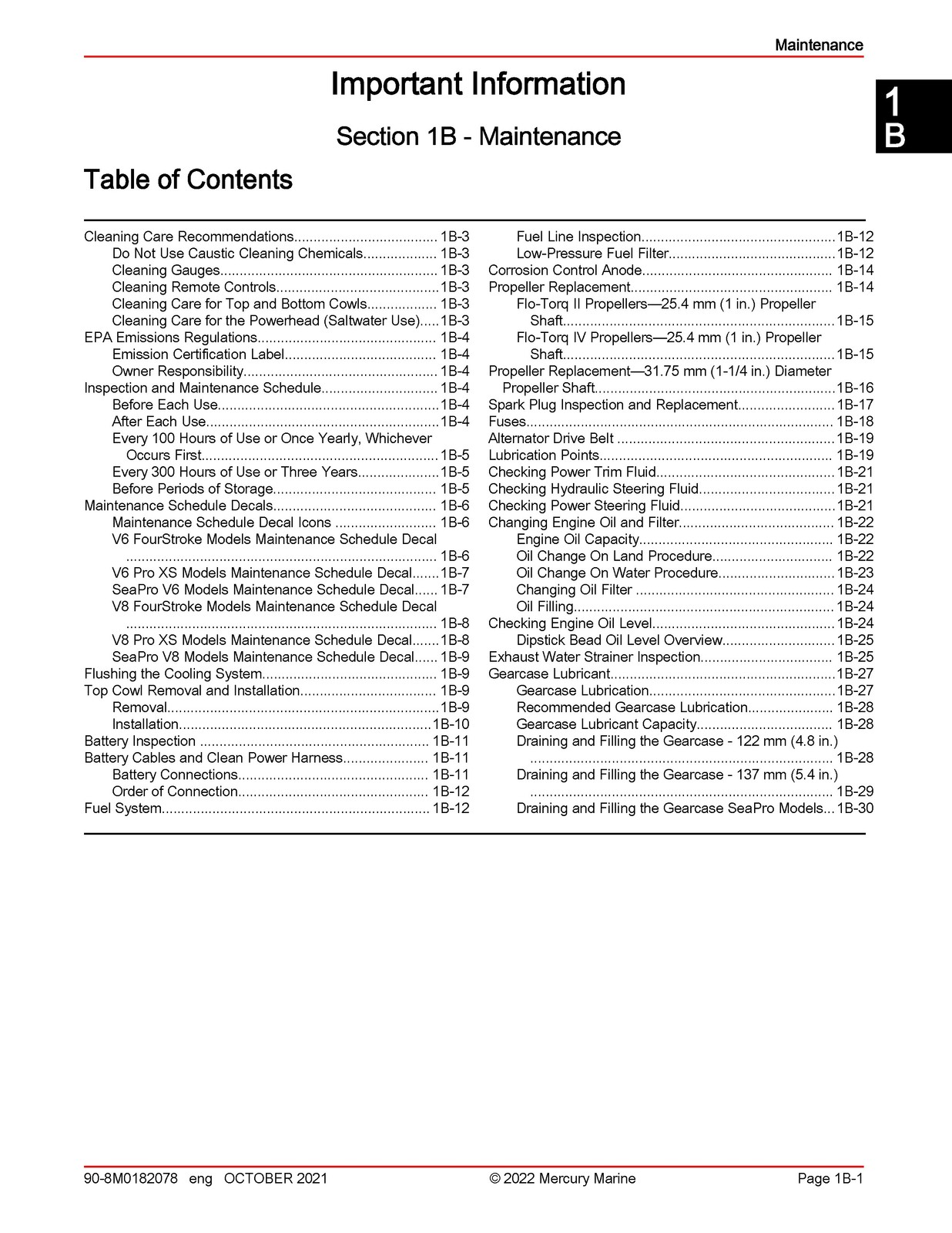 MERCURY V6 175 200 225 V8 200 225 250 300 FourStroke Service Manual 2022