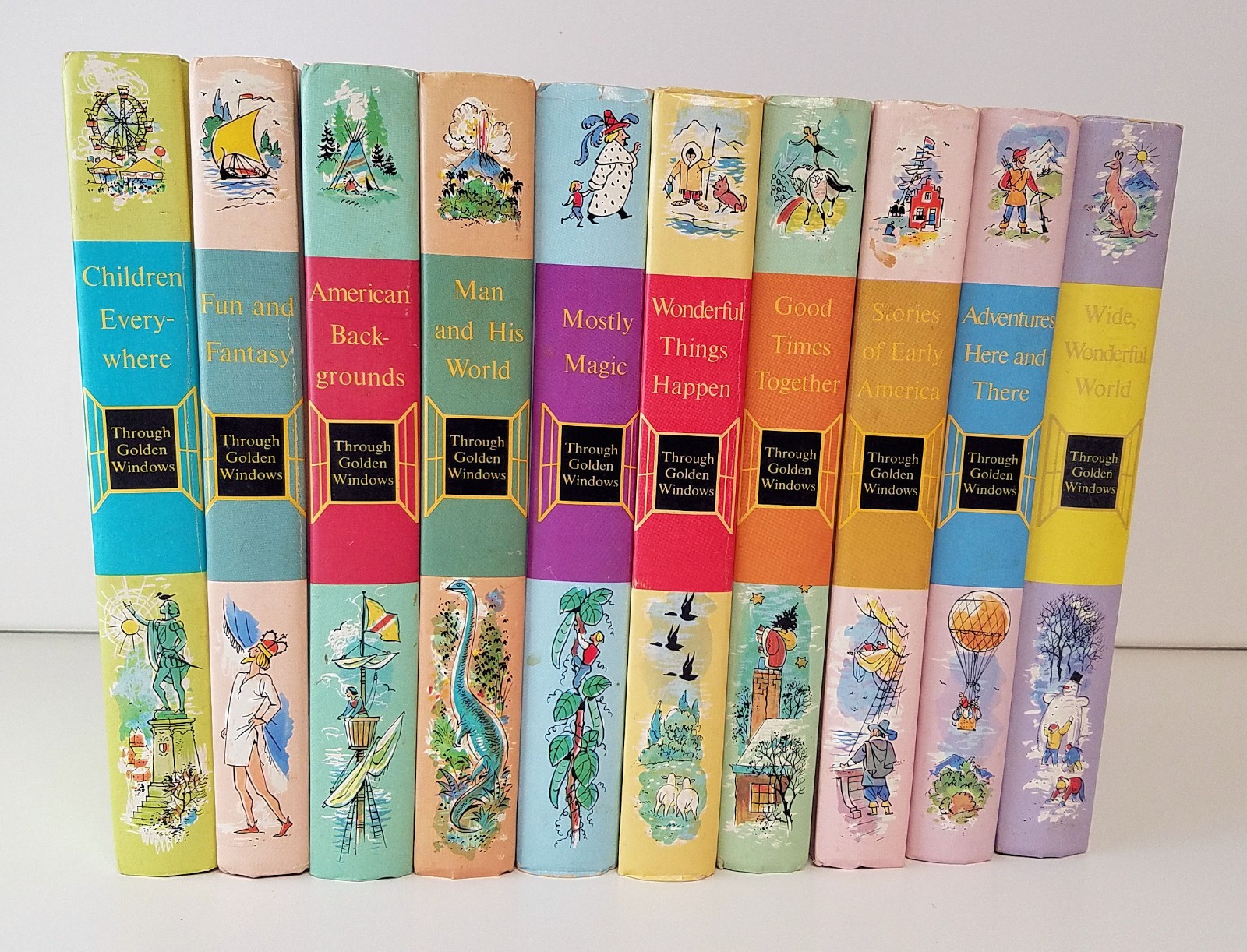 Through Golden Windows Children’s Story Books Complete Set 10 ©1958 1st Edition