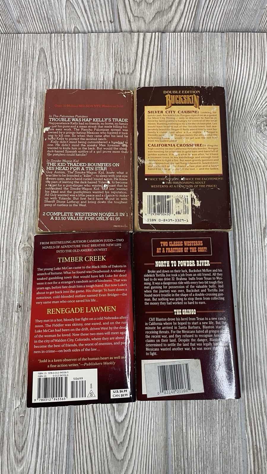 Western Action Adventure Lot of 8 Paperback 2 Books Each Nye Judd Floren Dalton