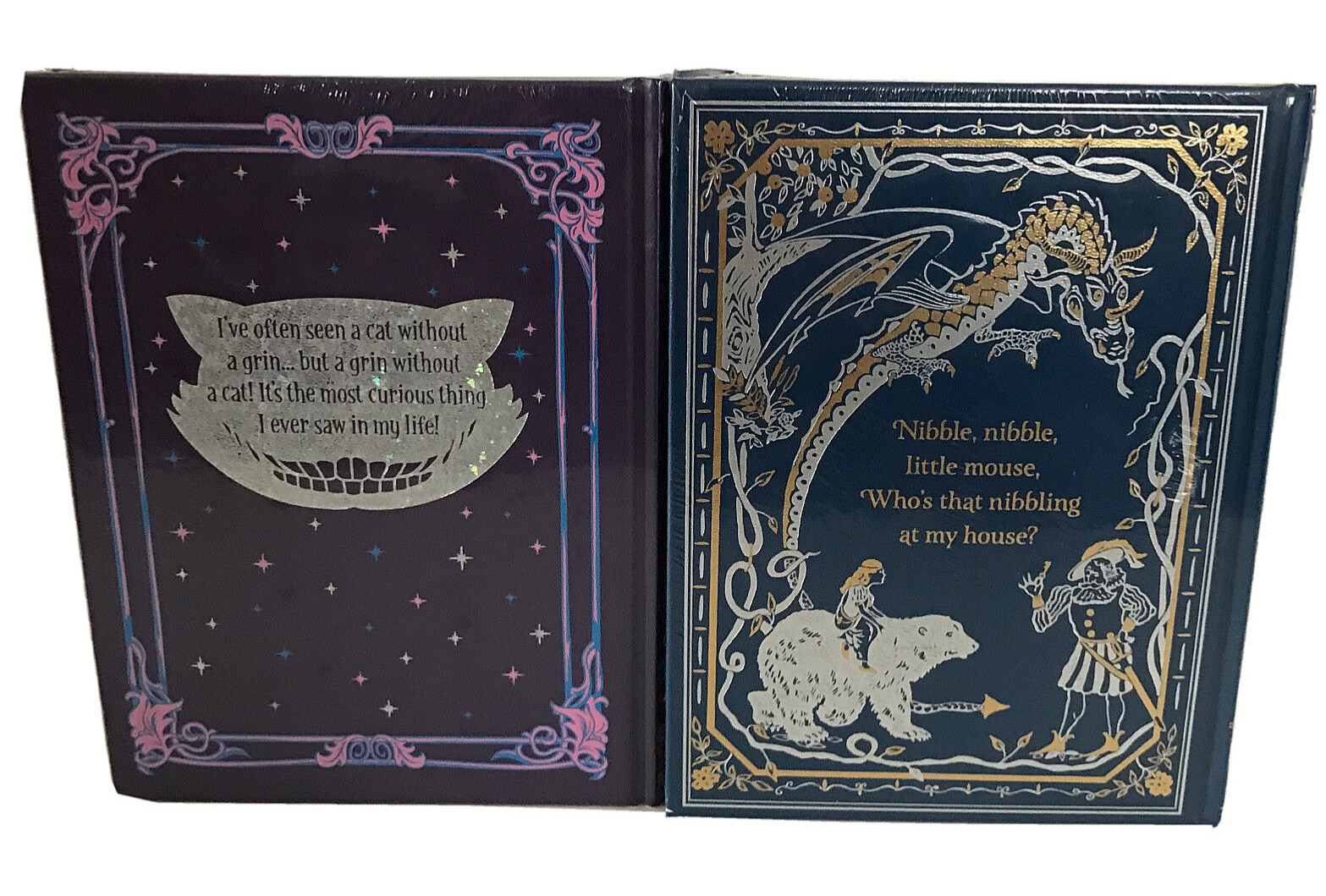 ❤️SET of 2 ALICE’S ADVENTURES in WONDERLAND and THE BLUE FAIRY Leather Bound NEW