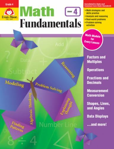 Evan-Moor Math Fundamentals Workbook, Teacher Reproducibles, 224 Pages, Grade 4,