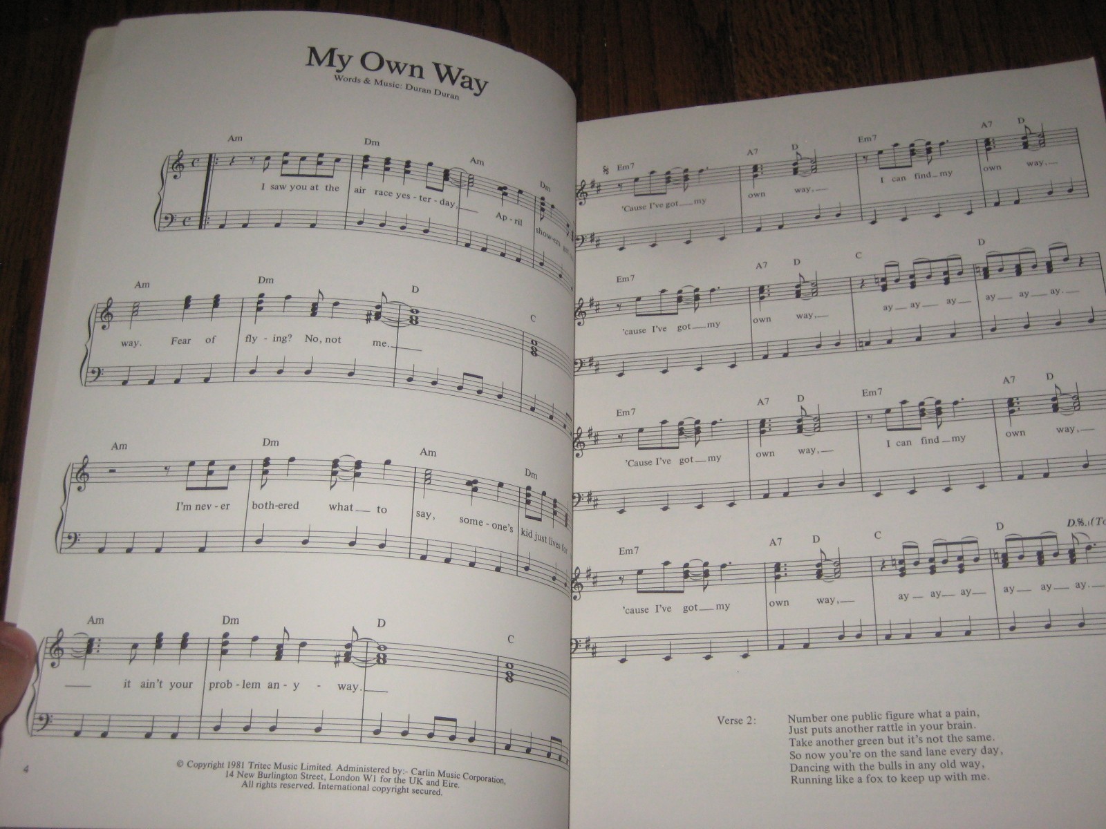 It’s Easy To Play Duran Duran Music Piano Book 47 pages! Rio Wild Boys