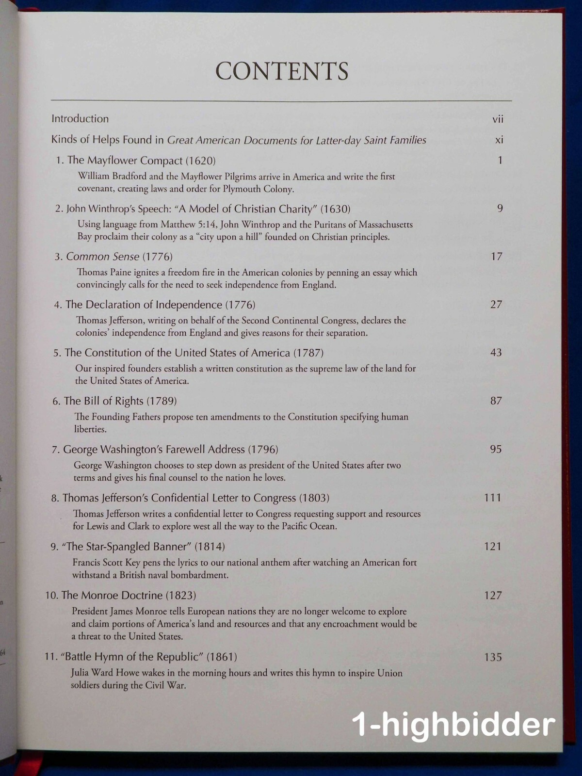 NEW! Great American Documents for Latter-Day Saint Families LDS Mormon Hardcover