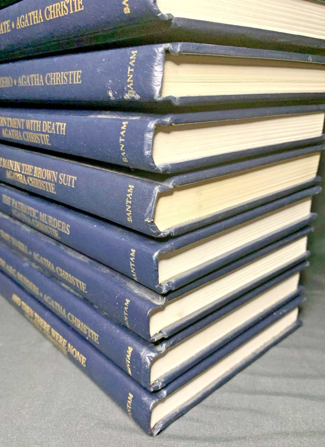 Lot of 10 Agatha Christie Bantam Mystery Collection Black Leatherette Books HC