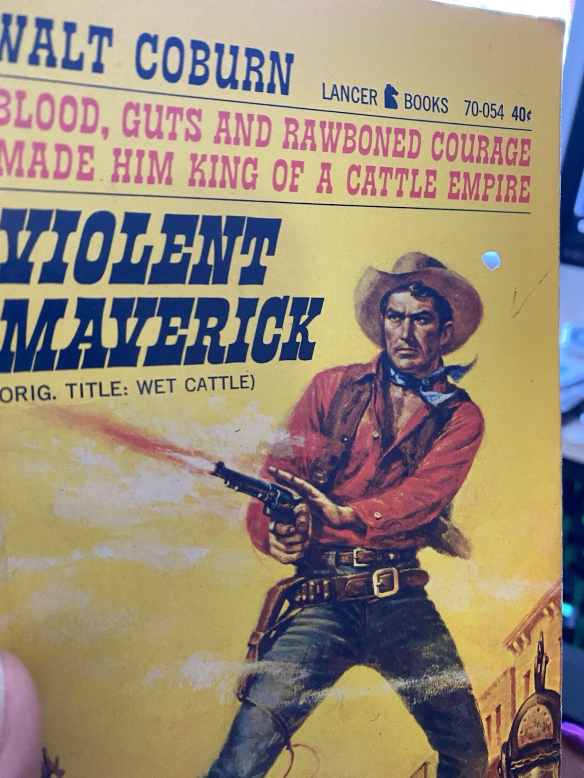 VIOLENT MAVERICK by Walt Coburn – Lancer 1963 Vintage Western Action Paperback