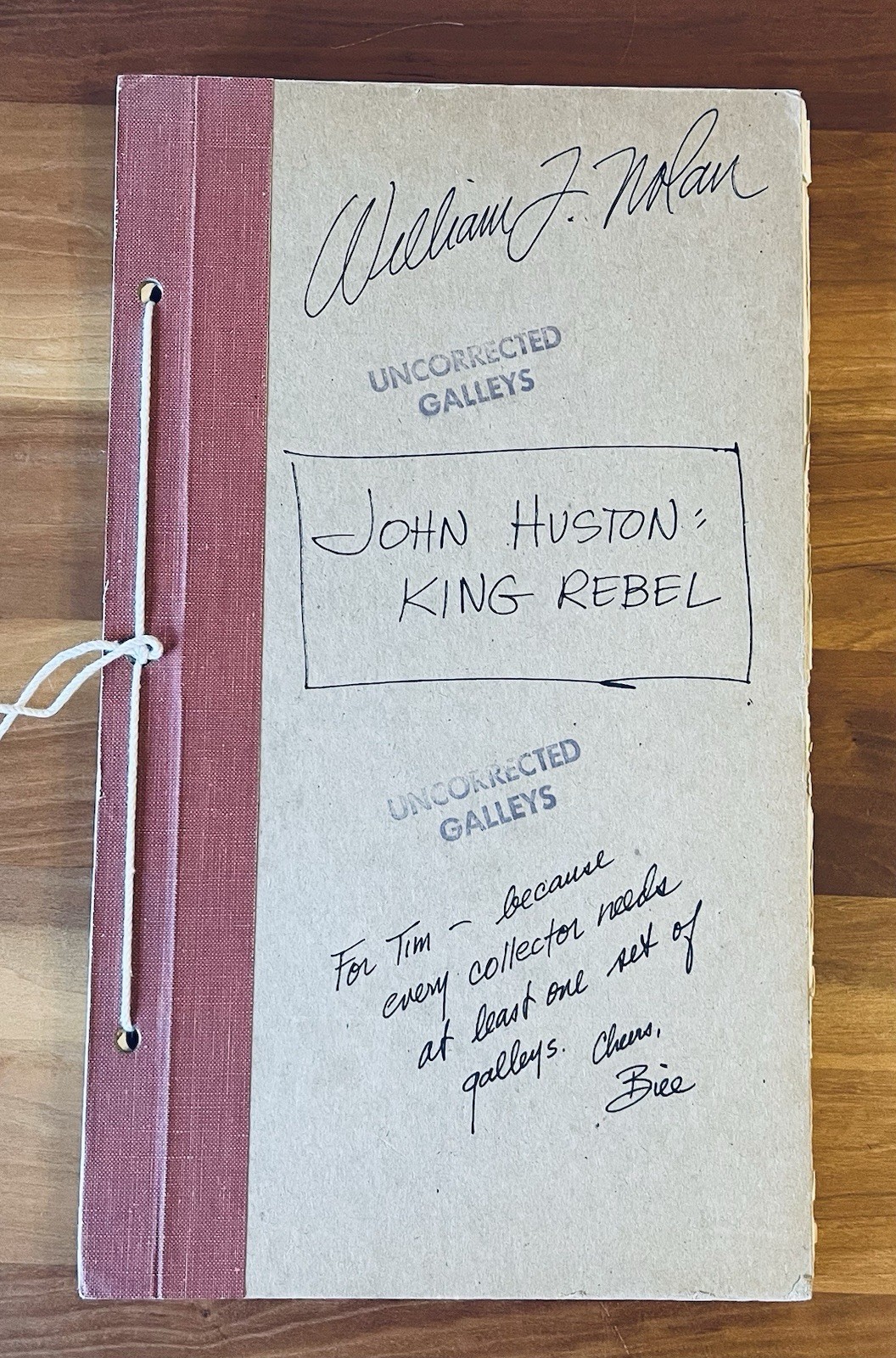 John Huston: King Rebel ~ Original Long Galleys + Reviews ~ 1963 ~ Signed