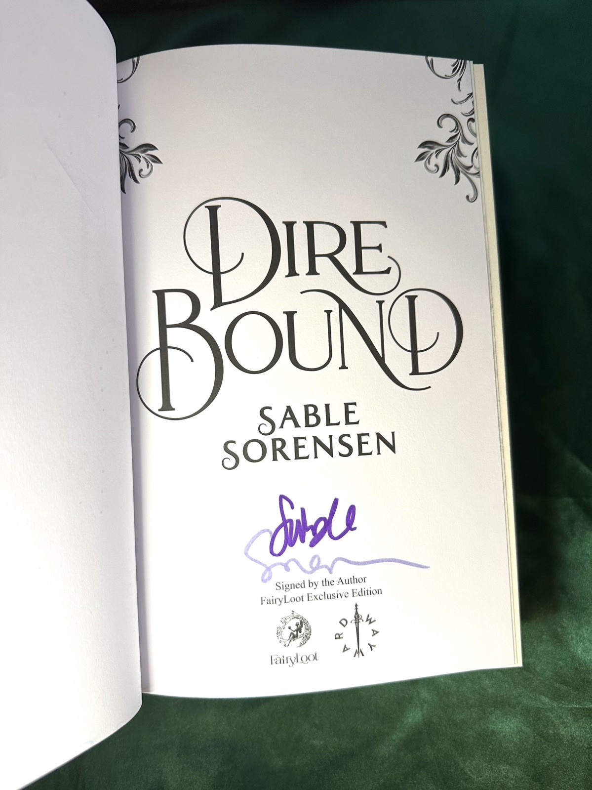 Dire Bound by Sable Sorensen FairyLoot Edition Hand Signed with FairyLoot Box