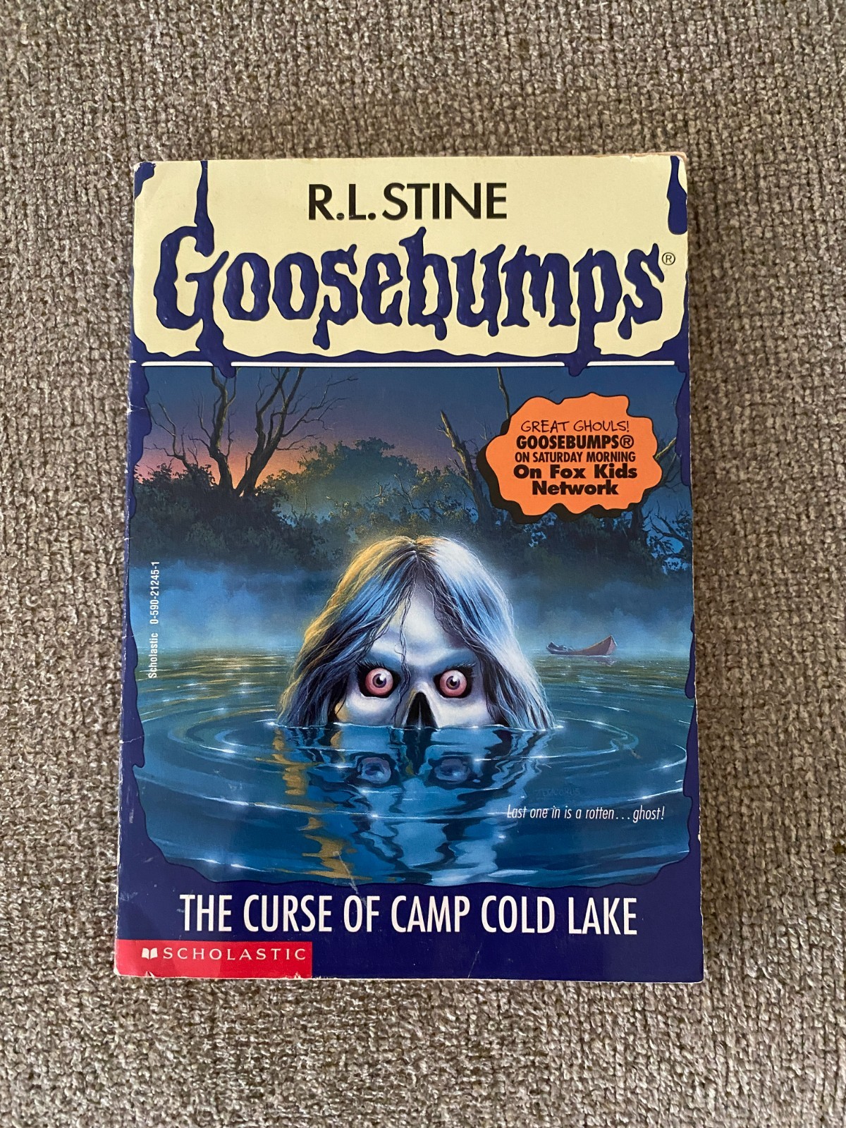 VG-/G+ Thin Edition 1st print Goosebumps #56 The Curse of Camp Cold Lake ~ Stine