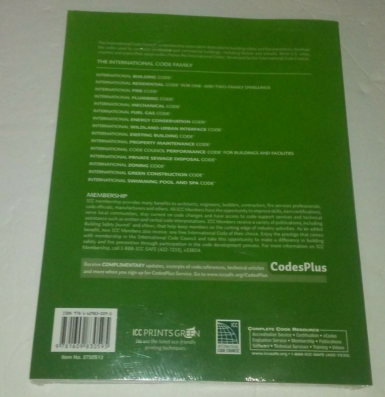 2012 International Green Construction Code IgCC ICC New Old Stock